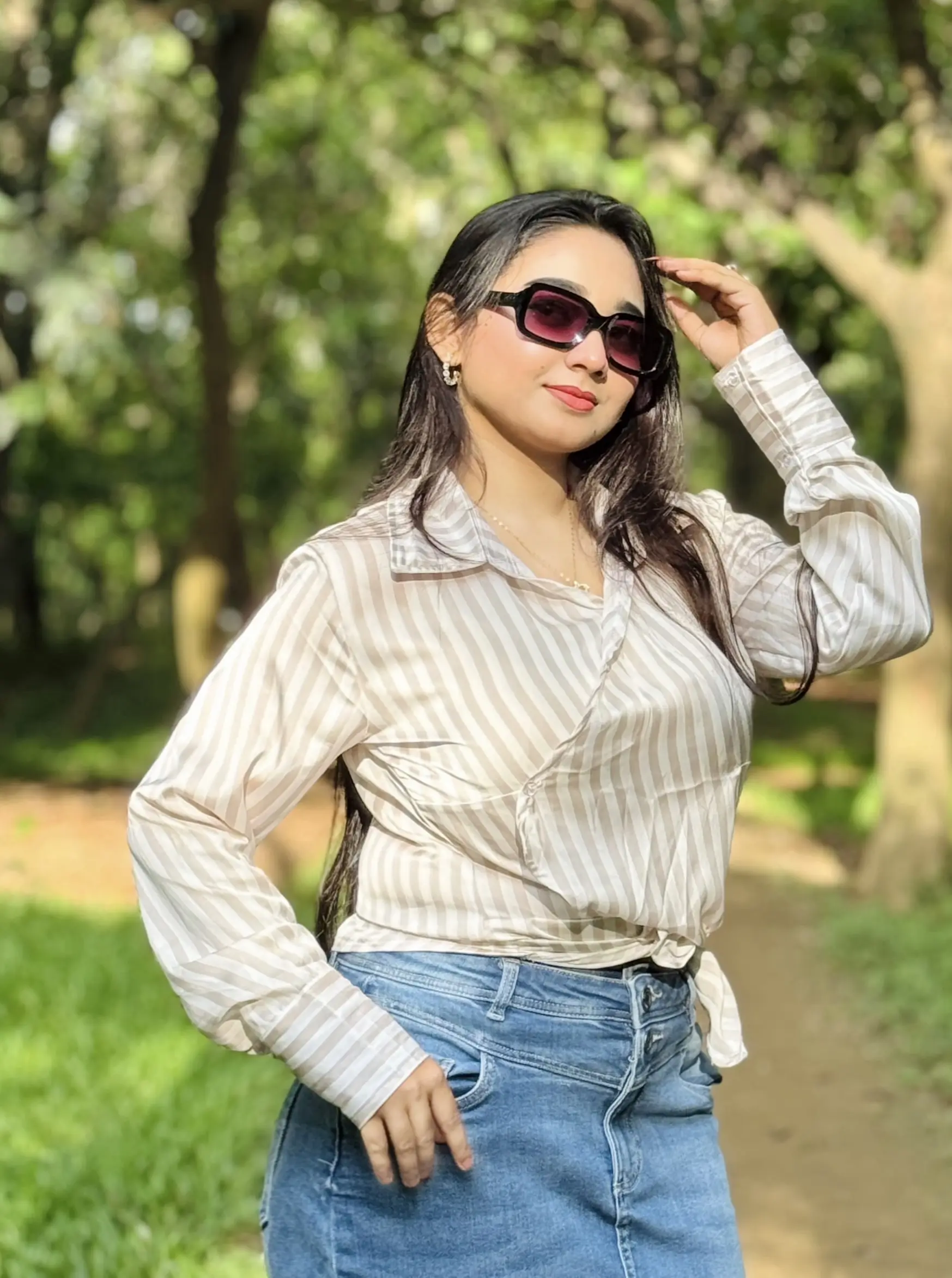 Chic & Stylish Striped Wrap Shirt
